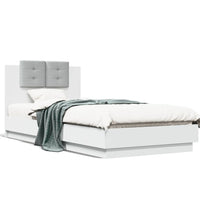 Bettgestell mit Kopfteil Weiß 100x200 cm Holzwerkstoff