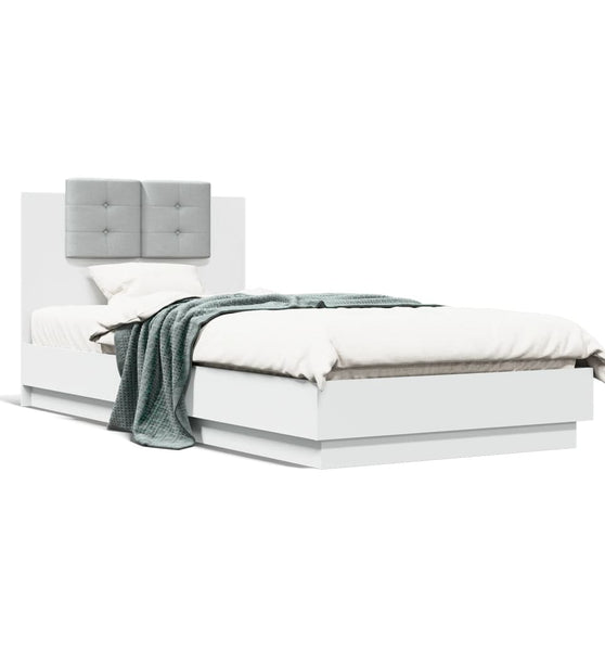 Bettgestell mit Kopfteil Weiß 100x200 cm Holzwerkstoff