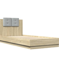 Bettgestell mit Kopfteil Sonoma-Eiche 100x200 cm Holzwerkstoff