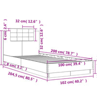 Bettgestell mit Kopfteil Sonoma-Eiche 100x200 cm Holzwerkstoff