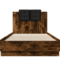 Bettgestell mit Kopfteil Räuchereiche 100x200 cm Holzwerkstoff