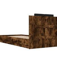 Bettgestell mit Kopfteil Räuchereiche 100x200 cm Holzwerkstoff