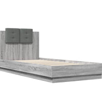 Bettgestell mit Kopfteil Grau Sonoma 100x200 cm Holzwerkstoff