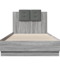 Bettgestell mit Kopfteil Grau Sonoma 100x200 cm Holzwerkstoff