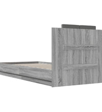 Bettgestell mit Kopfteil Grau Sonoma 100x200 cm Holzwerkstoff