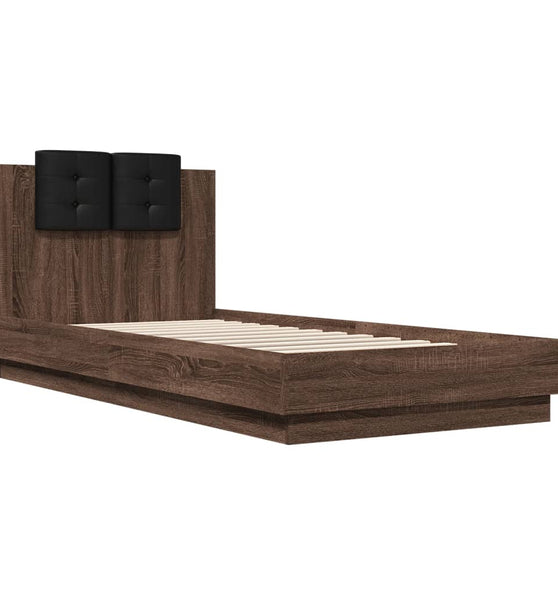 Bettgestell mit Kopfteil Braun Eichen-Optik 100x200 cm