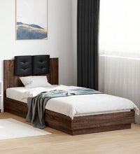 Bettgestell mit Kopfteil Braun Eichen-Optik 100x200 cm