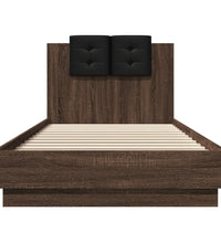 Bettgestell mit Kopfteil Braun Eichen-Optik 100x200 cm