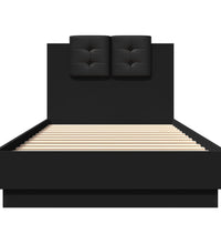 Bettgestell mit Kopfteil Schwarz 90x200 cm Holzwerkstoff