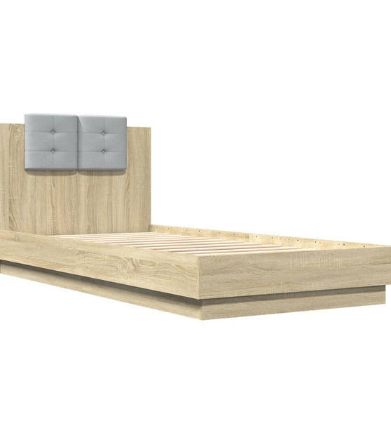 Bettgestell mit Kopfteil Sonoma-Eiche 90x200 cm Holzwerkstoff