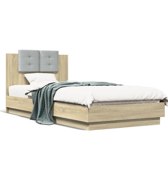 Bettgestell mit Kopfteil Sonoma-Eiche 90x200 cm Holzwerkstoff