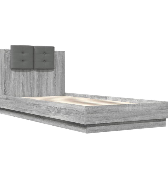 Bettgestell mit Kopfteil Grau Sonoma 90x200 cm Holzwerkstoff