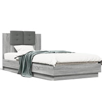 Bettgestell mit Kopfteil Grau Sonoma 90x200 cm Holzwerkstoff