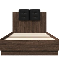 Bettgestell mit Kopfteil Braun Eichen-Optik 90x200 cm