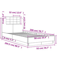 Bettgestell mit Kopfteil Braun Eichen-Optik 90x200 cm