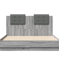 Bettgestell mit Kopfteil Grau Sonoma 140x190 cm Holzwerkstoff