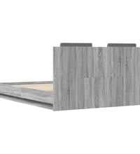 Bettgestell mit Kopfteil Grau Sonoma 140x190 cm Holzwerkstoff