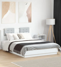 Bettgestell mit Kopfteil Weiß 135 x 190 cm Holzwerkstoff