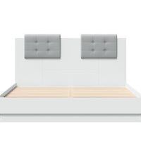 Bettgestell mit Kopfteil Weiß 135 x 190 cm Holzwerkstoff