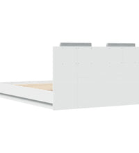 Bettgestell mit Kopfteil Weiß 135 x 190 cm Holzwerkstoff