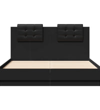 Bettgestell mit Kopfteil Schwarz 135x190 cm Holzwerkstoff