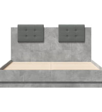 Bettgestell mit Kopfteil Betongrau 135x190 cm Holzwerkstoff