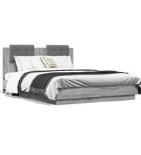 Bettgestell mit Kopfteil Grau Sonoma 135x190 cm Holzwerkstoff