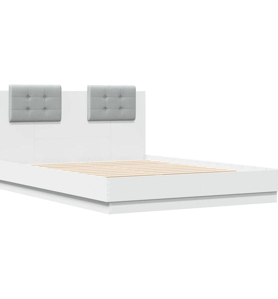 Bettgestell mit Kopfteil Weiß 120x190 cm Holzwerkstoff