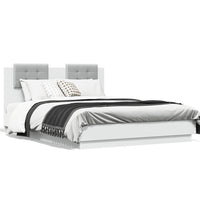 Bettgestell mit Kopfteil Weiß 120x190 cm Holzwerkstoff