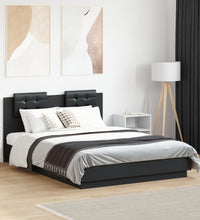 Bettgestell mit Kopfteil Schwarz 120x190 cm Holzwerkstoff