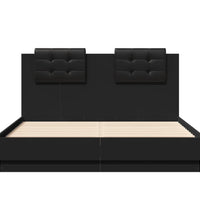 Bettgestell mit Kopfteil Schwarz 120x190 cm Holzwerkstoff