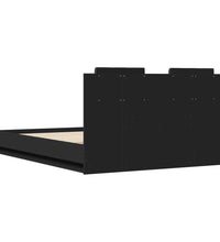 Bettgestell mit Kopfteil Schwarz 120x190 cm Holzwerkstoff