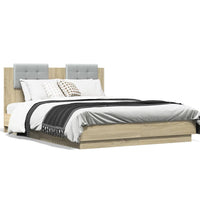 Bettgestell mit Kopfteil Sonoma-Eiche 120x190 cm Holzwerkstoff