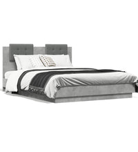 Bettgestell mit Kopfteil Betongrau 120x190 cm Holzwerkstoff