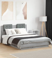 Bettgestell mit Kopfteil Grau Sonoma 120x190 cm Holzwerkstoff