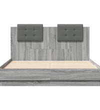 Bettgestell mit Kopfteil Grau Sonoma 120x190 cm Holzwerkstoff