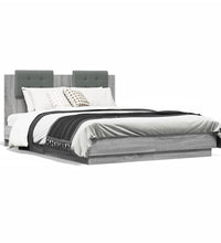 Bettgestell mit Kopfteil Grau Sonoma 120x190 cm Holzwerkstoff