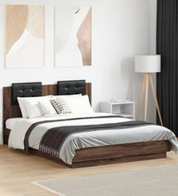 Bettgestell mit Kopfteil Braun Eichen-Optik 120x190 cm