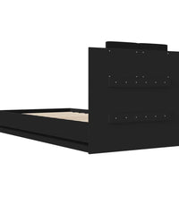 Bettgestell mit Kopfteil Schwarz 90x190 cm Holzwerkstoff