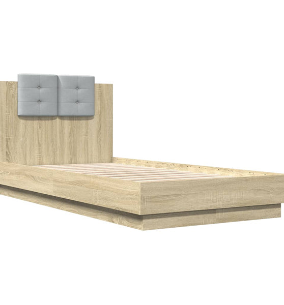 Bettgestell mit Kopfteil Sonoma-Eiche 90x190 cm Holzwerkstoff