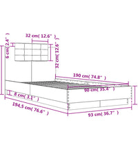 Bettgestell mit Kopfteil Sonoma-Eiche 90x190 cm Holzwerkstoff