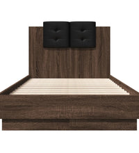 Bettgestell mit Kopfteil Braun Eichen-Optik 90x190 cm