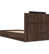 Bettgestell mit Kopfteil Braun Eichen-Optik 90x190 cm