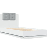 Bettgestell mit Kopfteil Weiß 75x190 cm Holzwerkstoff