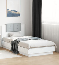 Bettgestell mit Kopfteil Weiß 75x190 cm Holzwerkstoff