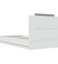Bettgestell mit Kopfteil Weiß 75x190 cm Holzwerkstoff