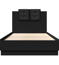 Bettgestell mit Kopfteil Schwarz 75x190 cm Holzwerkstoff