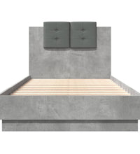 Bettgestell mit Kopfteil Betongrau 75x190 cm Holzwerkstoff