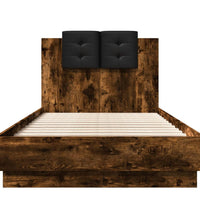 Bettgestell mit Kopfteil Räuchereiche 75x190 cm Holzwerkstoff