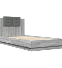 Bettgestell mit Kopfteil Grau Sonoma 75x190 cm Holzwerkstoff